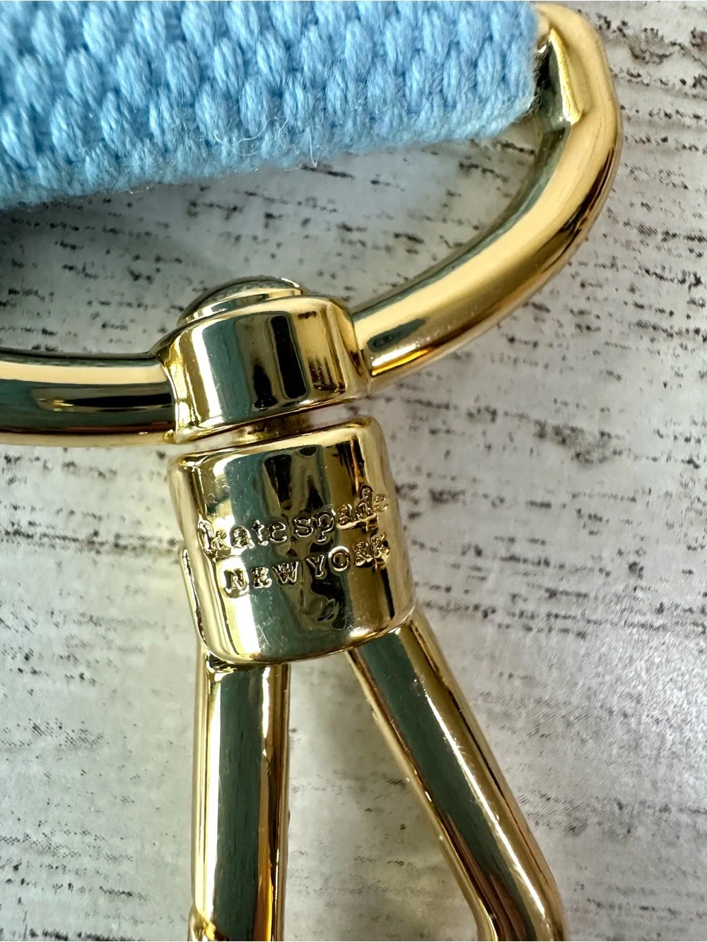 NWOT KATE SPADE Canvas Replacement Strap Light Blue Gold Handbag Tote Bag